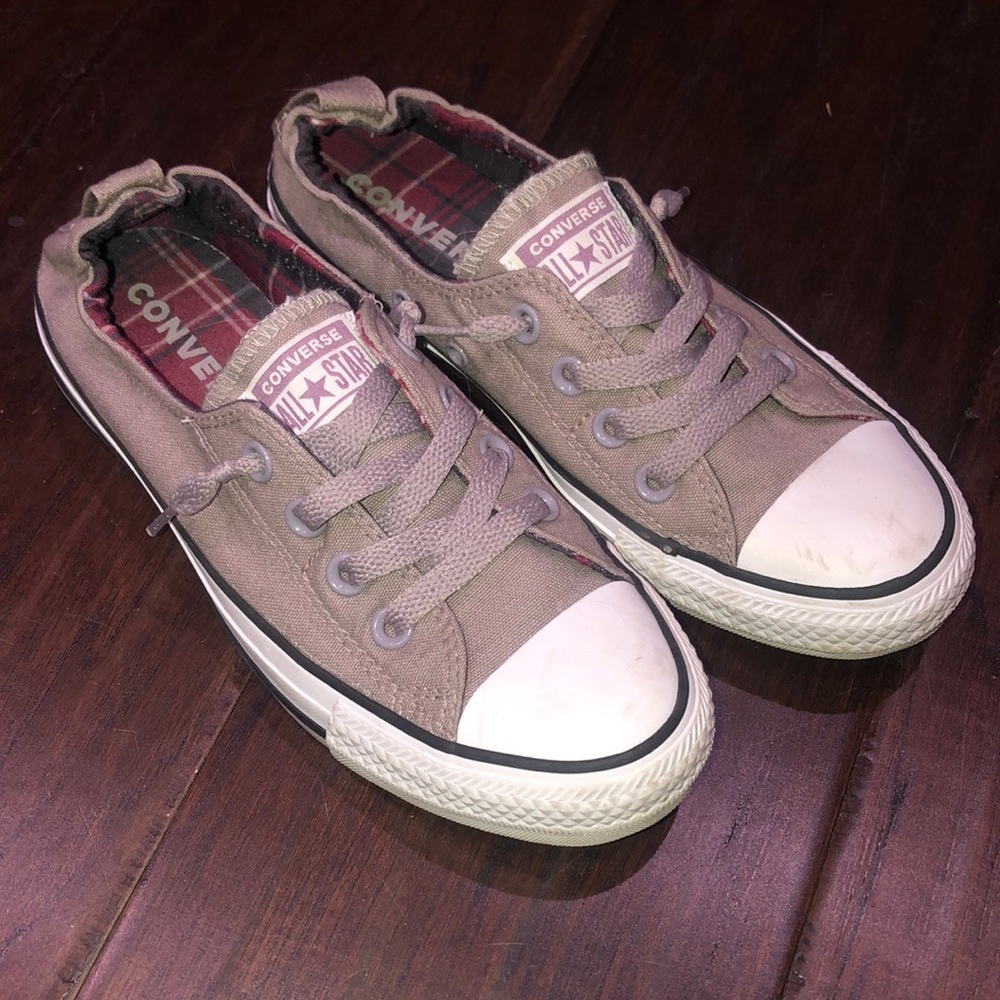 Ladies size 7 Converse in taupe